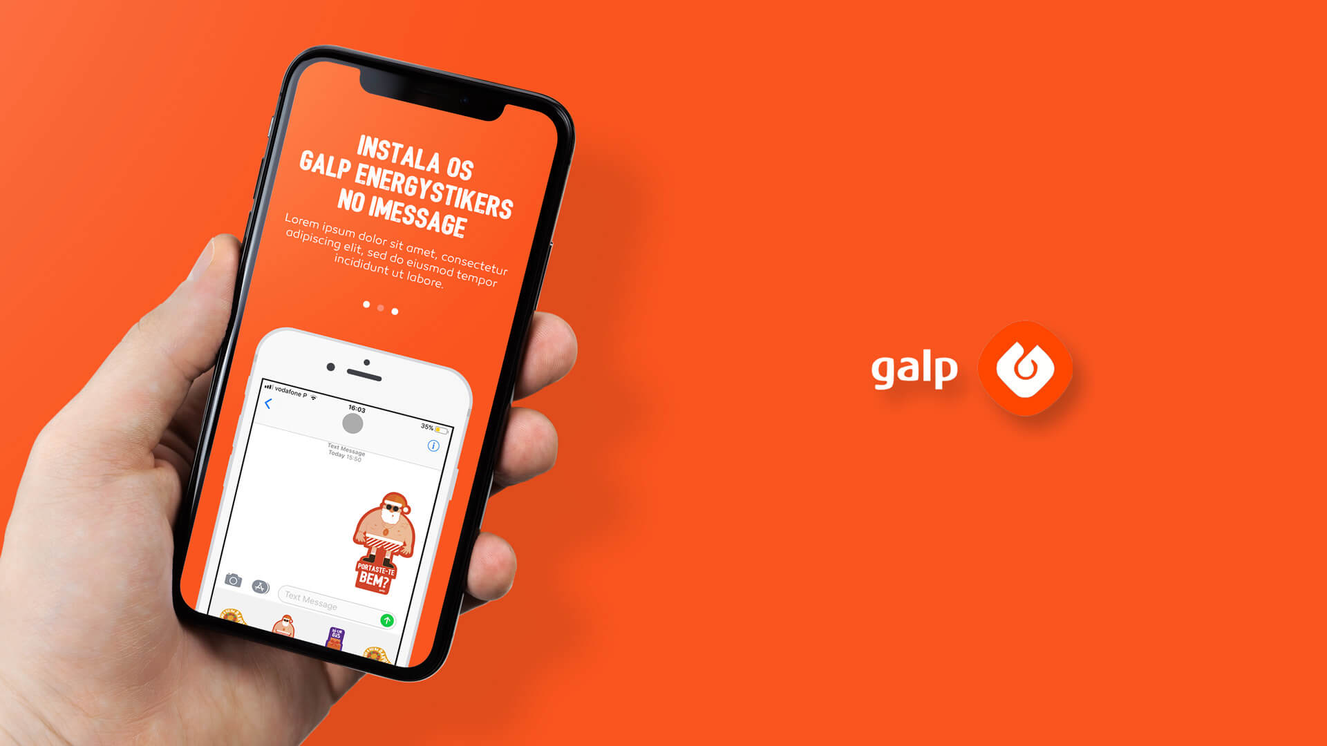 galp stickers by load mobile mockup