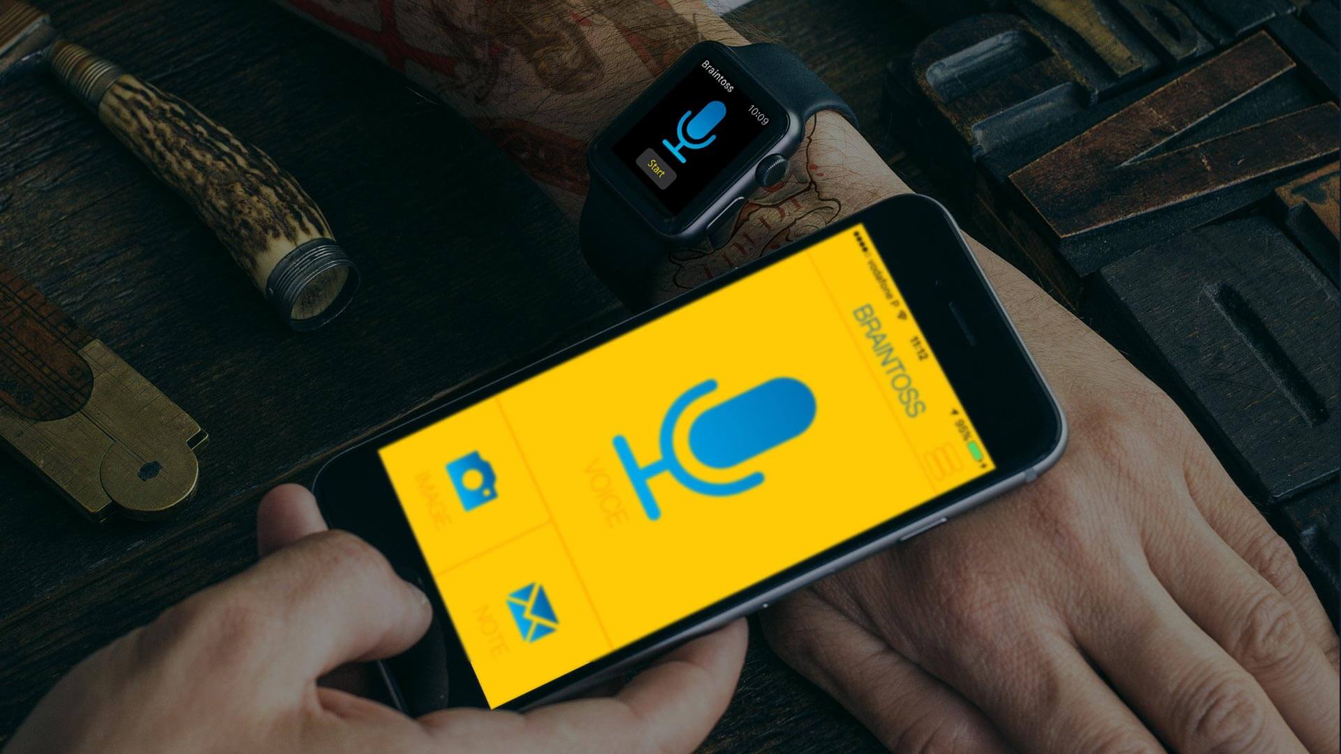 load mobile mockup of braintoss project