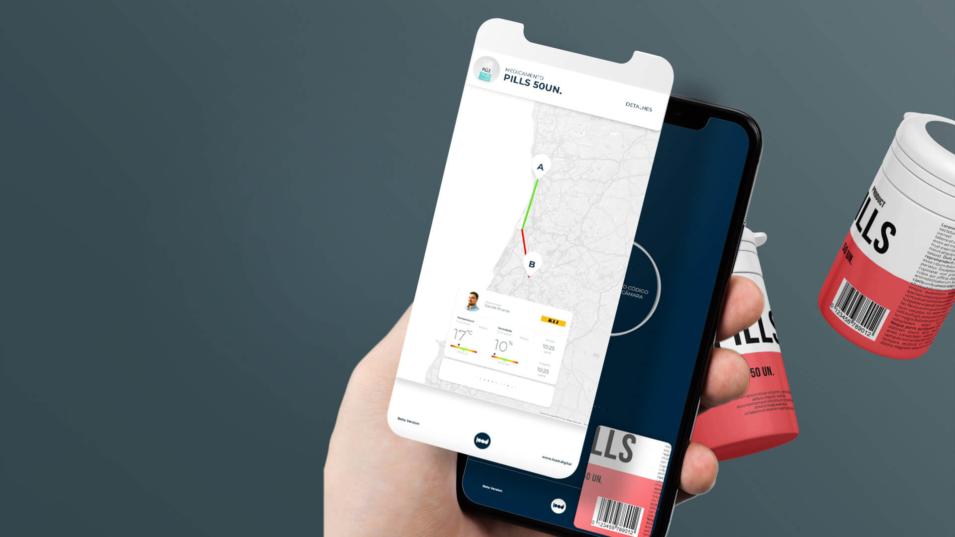 load mobile mockup of logiledger blockchain