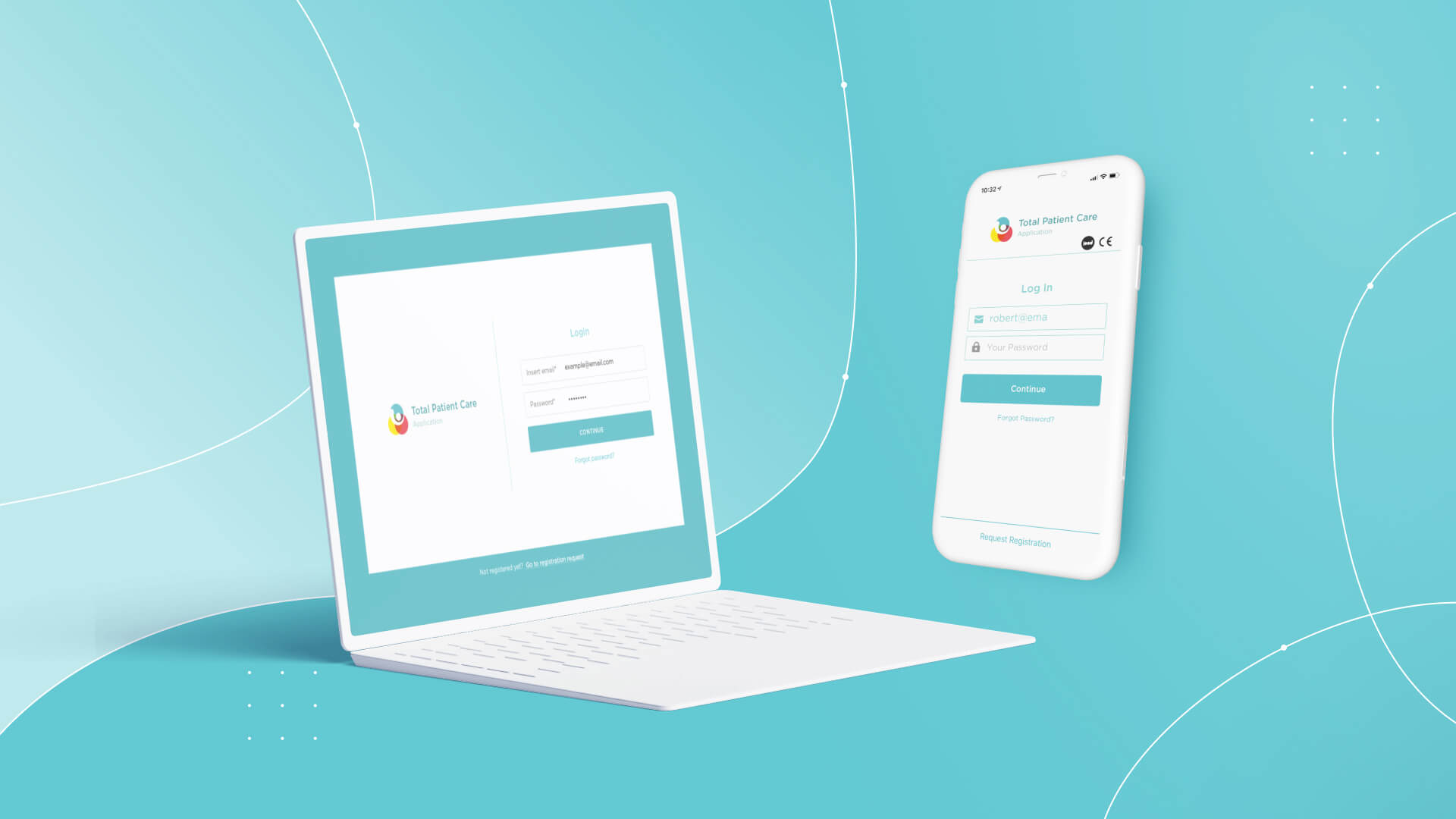 MSD Total Patient Care App mobile and web mockup